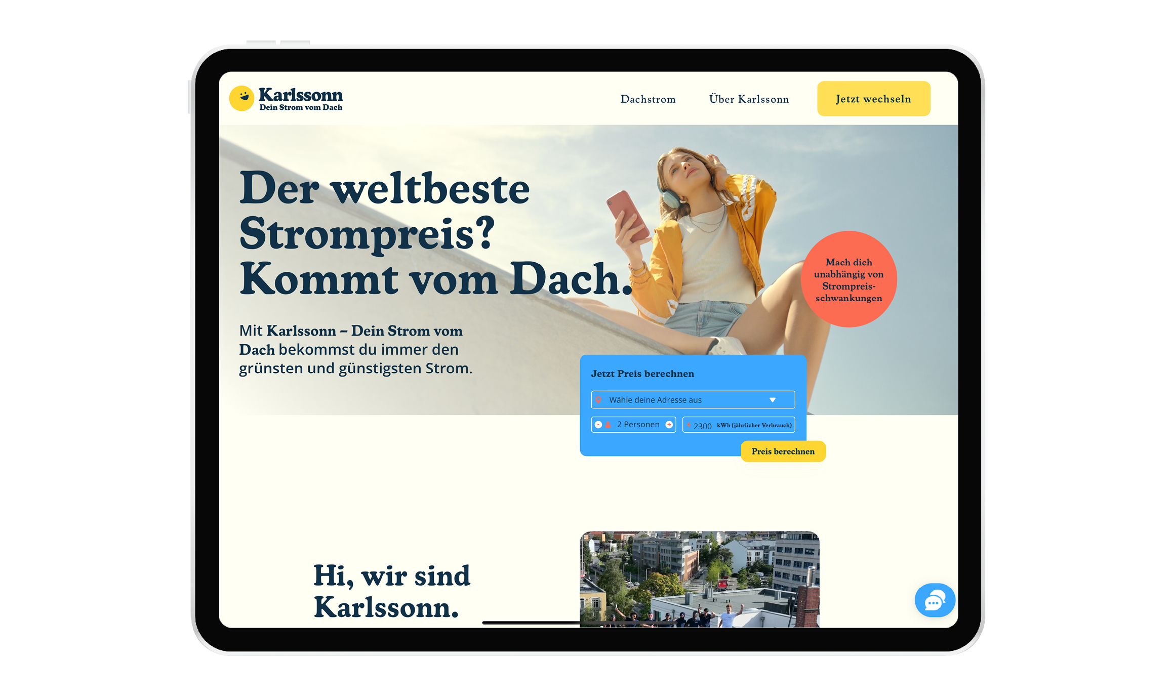 Screenshot Alva Energie Homepage