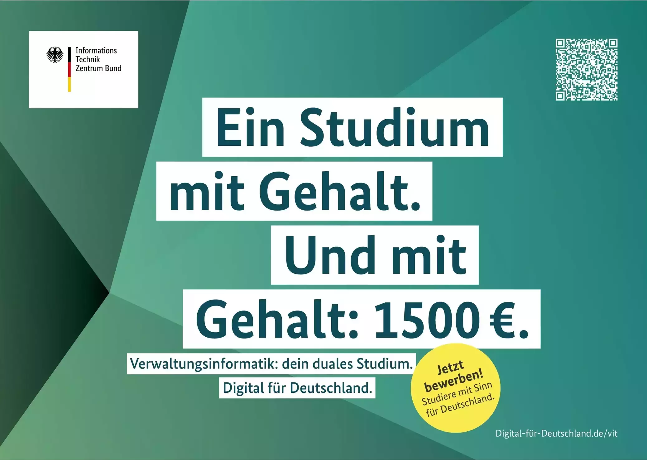 Ein Studium mit Gehalt. Und mit Gehalt: 1500 €.