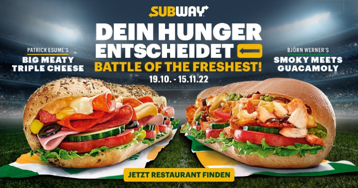 Die von Coach Esume und Björn Werner entworfenen Subway Sandwiches.