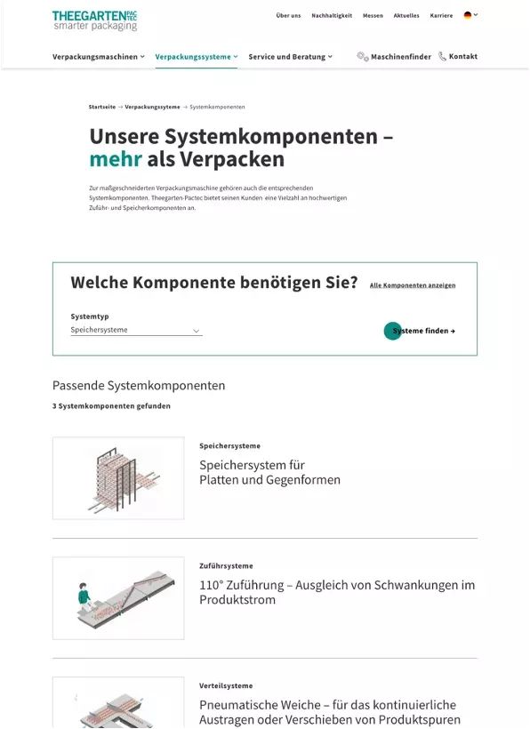 Screenshot der neuen Theegarten-Pactec Website